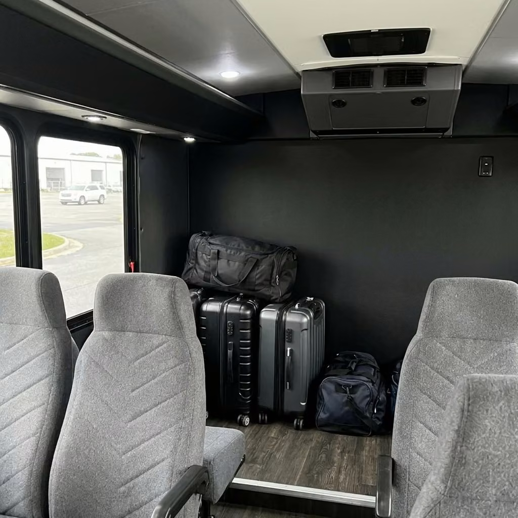 east point 15 passenger minibus luggage area