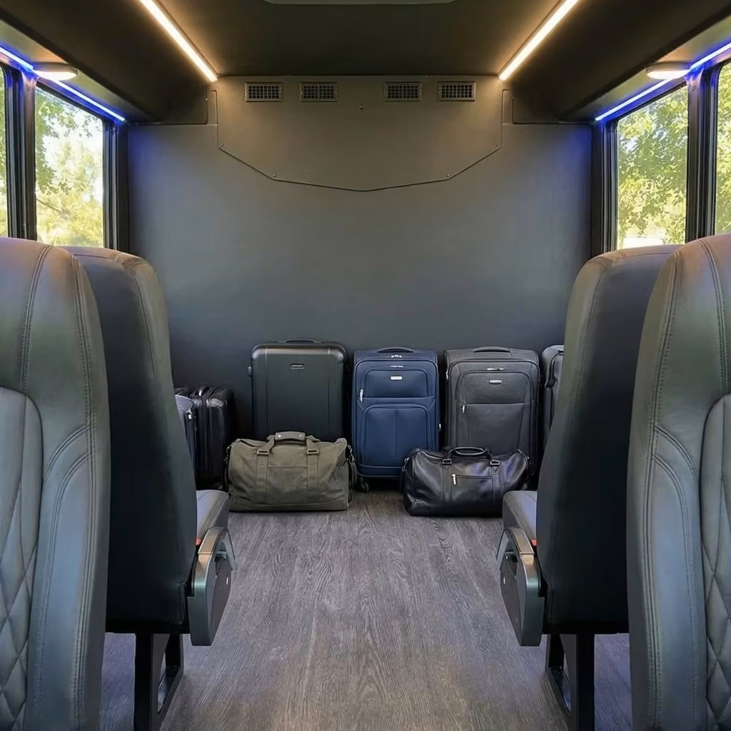 east point 20 passenger minibus luggage area