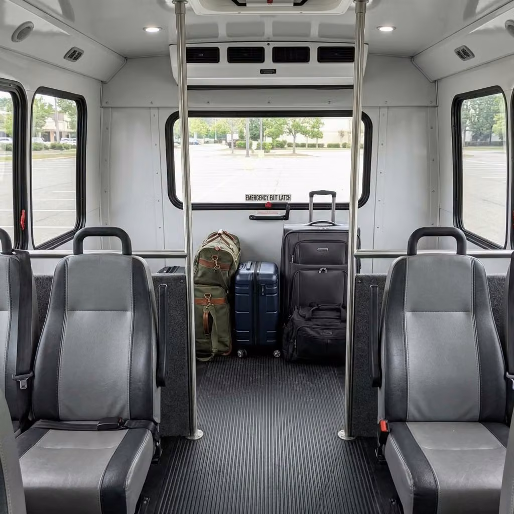 east point 28 passenger minibus luggage area