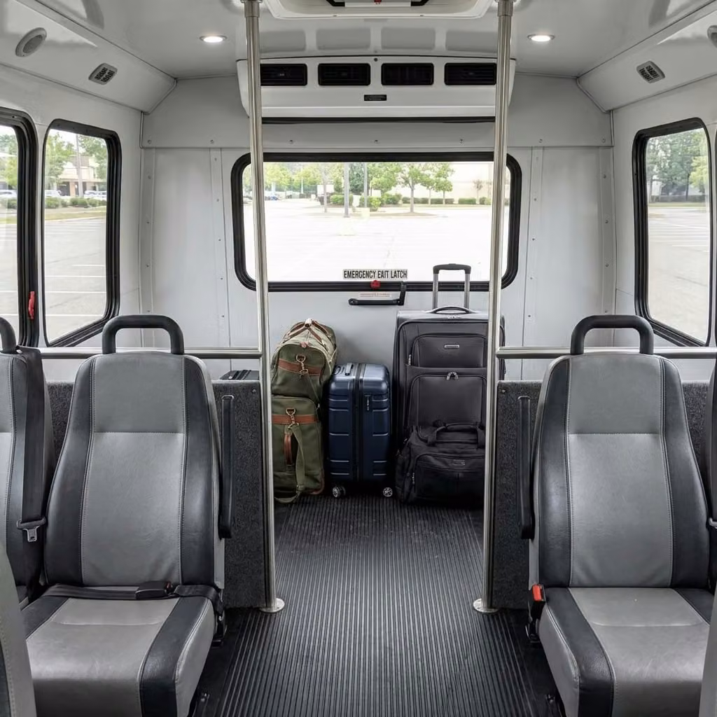 east point 30 passenger minibus luggage area