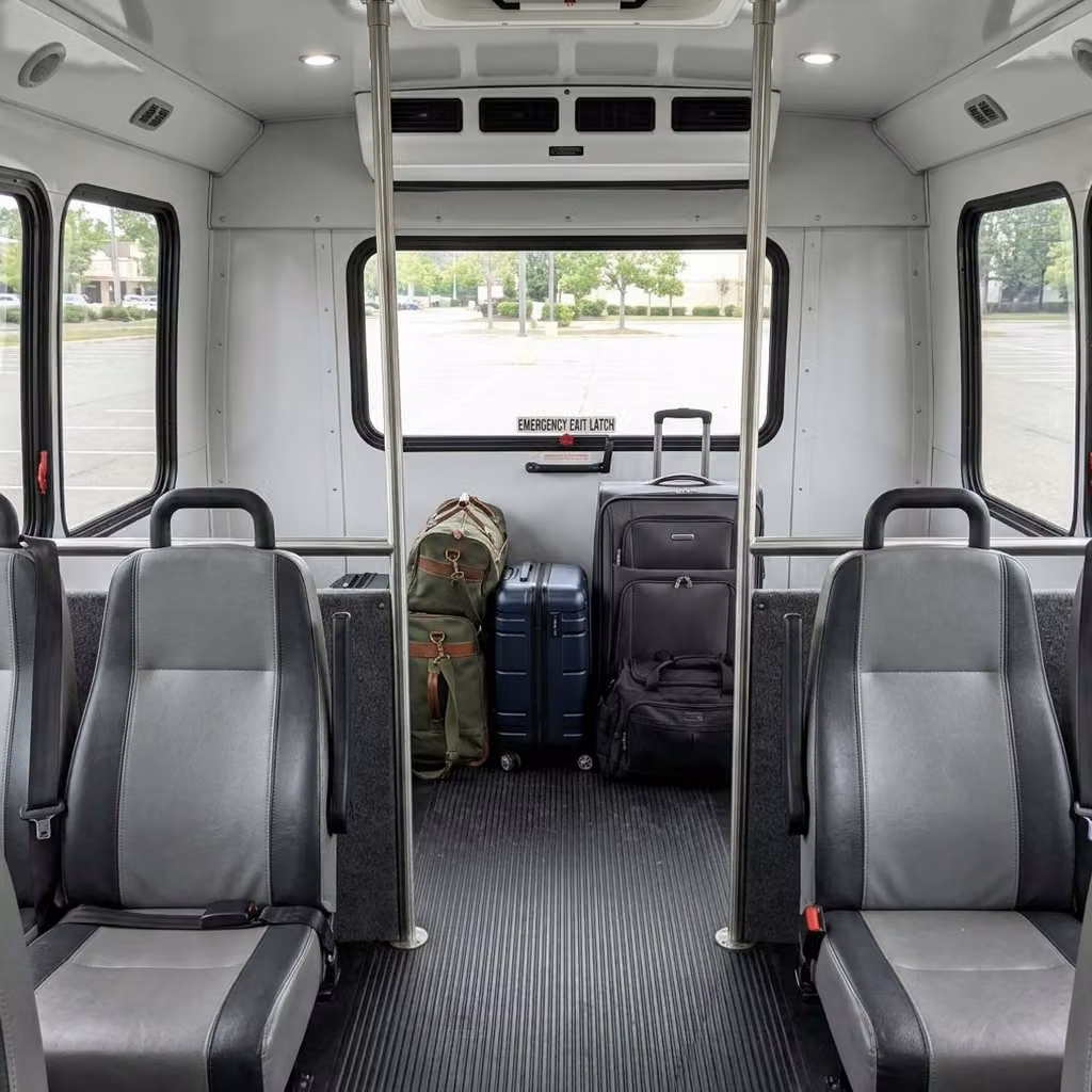 east point 35 passenger minibus luggage area