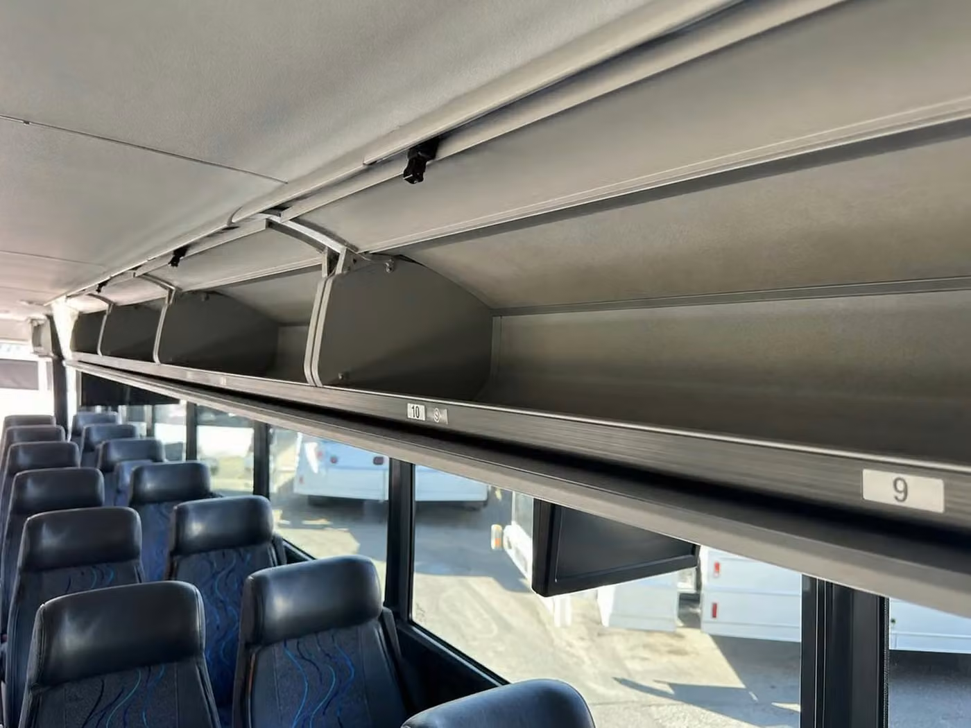 east point charter bus overhead storage