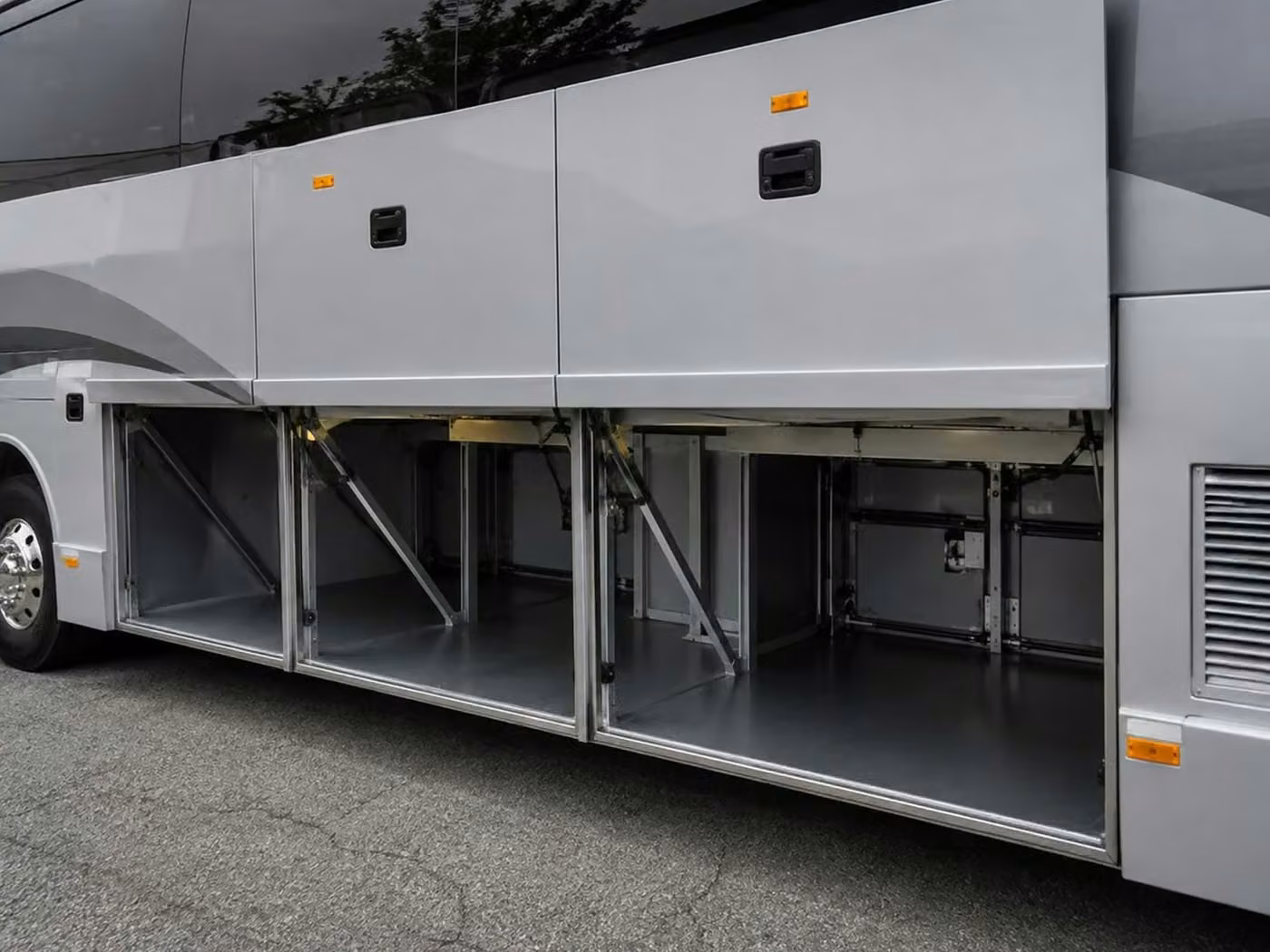 east point charter bus under bus storage
